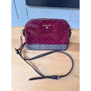 Michael Kors Crossbody Bag Patent Leather Burgundy